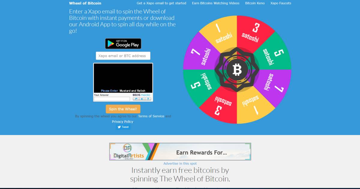 wheel of bitcoins