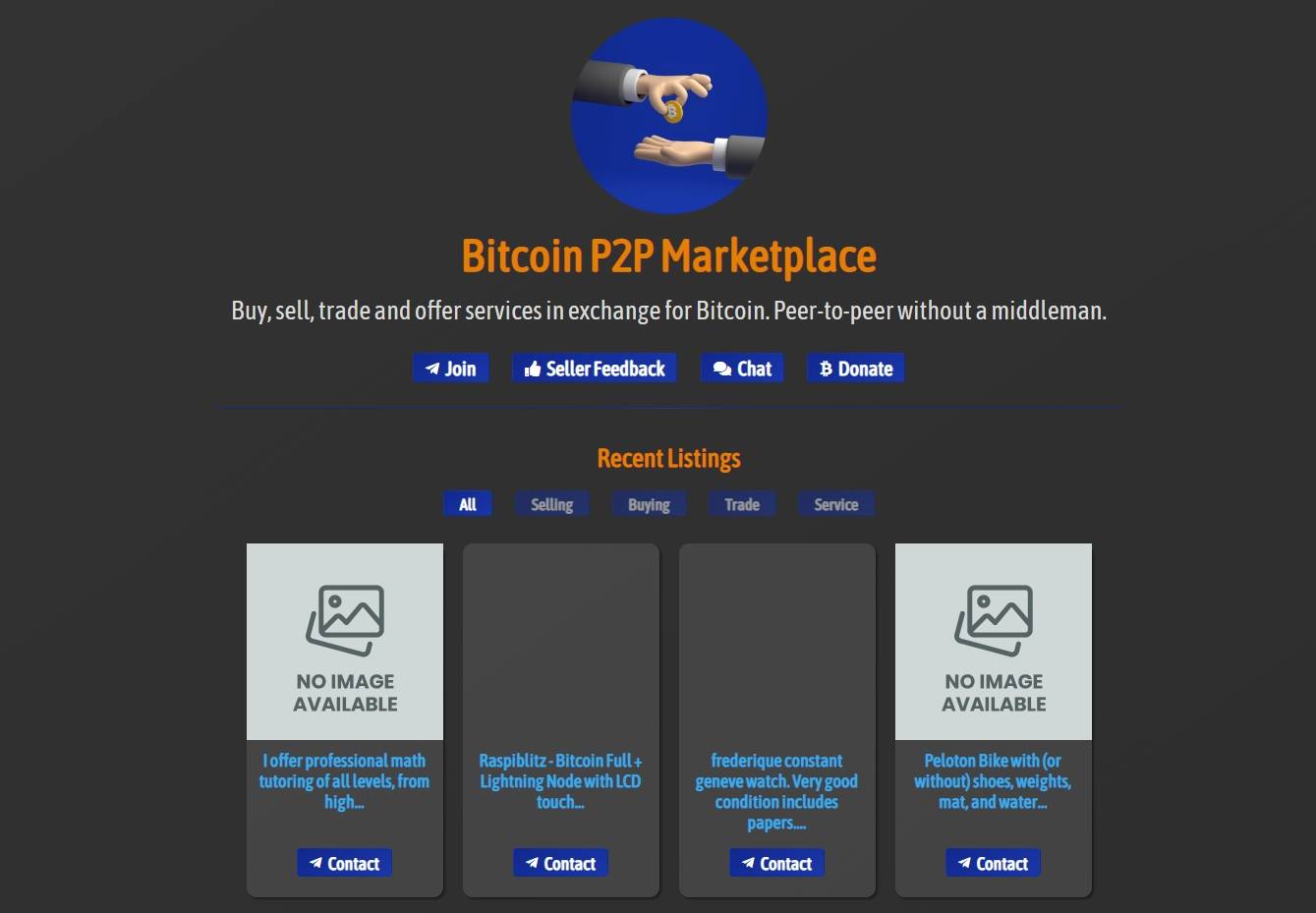 Bitcoin P2P Marketplace