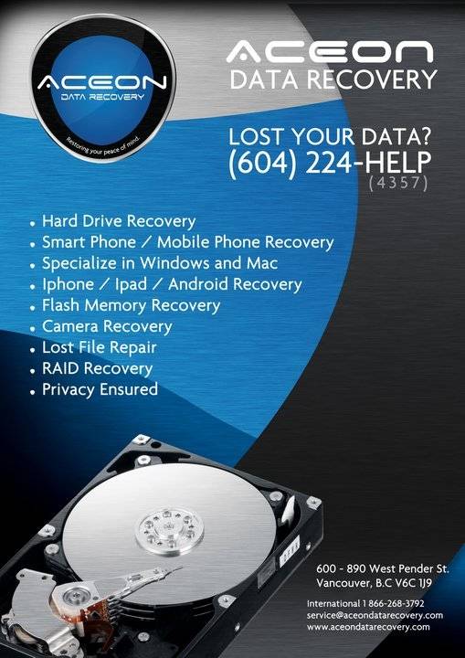 Aceon Data Recovery Vancouver