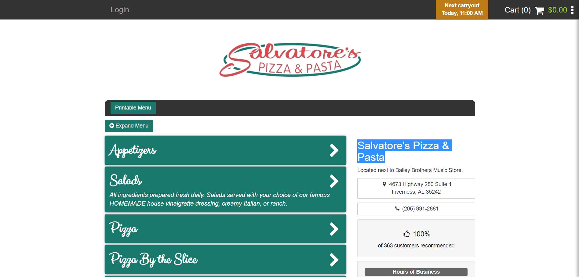 Salvatore's Pizza & Pasta